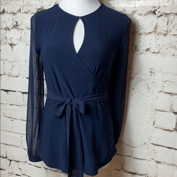 White House Black Market Tops - White House Black Market Navy Long Sleeve Top XS